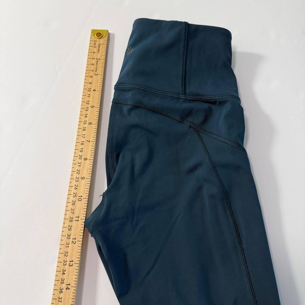 Athleta Rainier Tight Teal Neon Yellow High Rise Leggings‎ Zip Pockets XXS - Picture 16 of 16